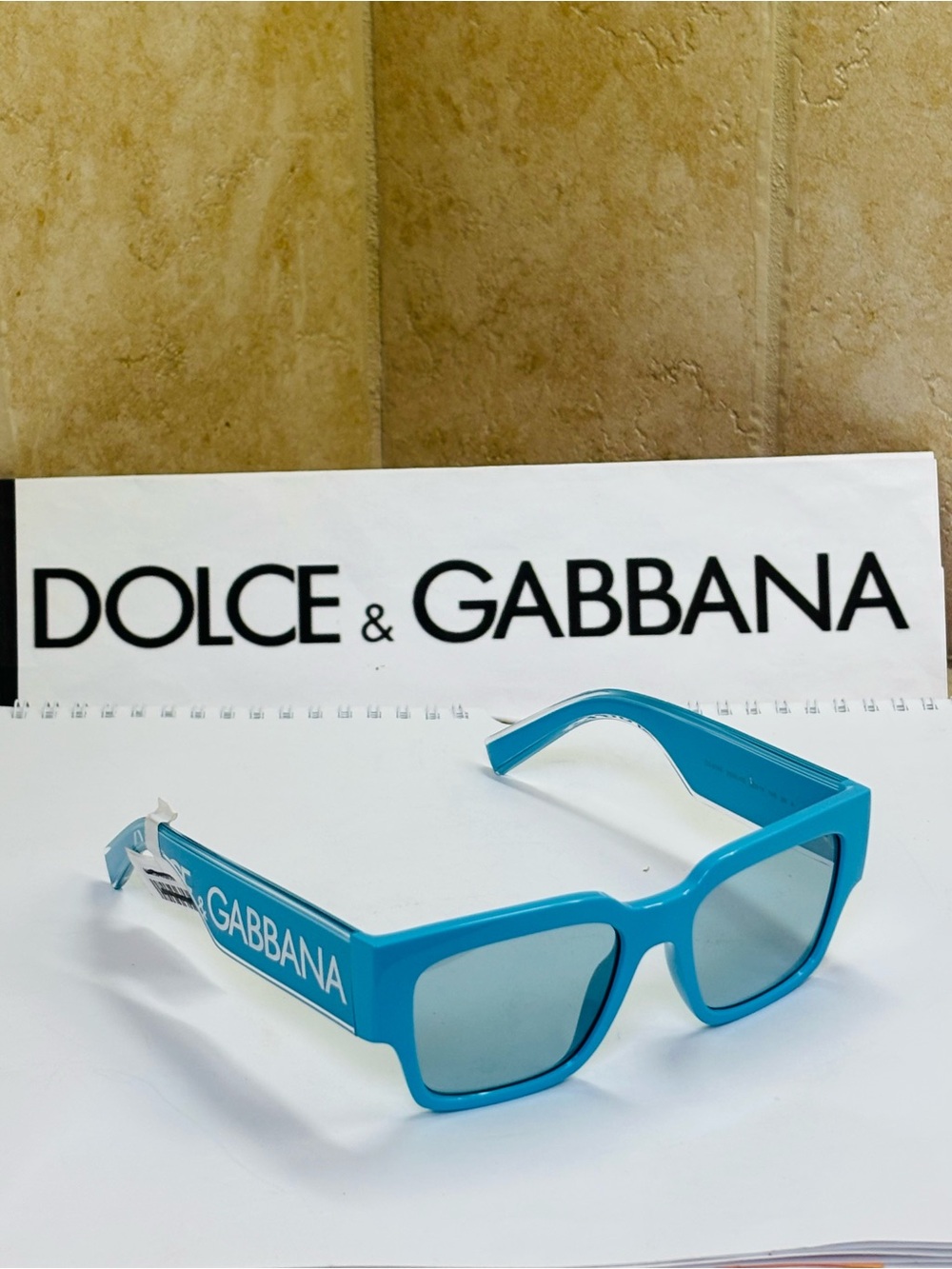 Dolce & Gabbana DG6184 3346/65 Aqua Blue Rectangle Sunglasses